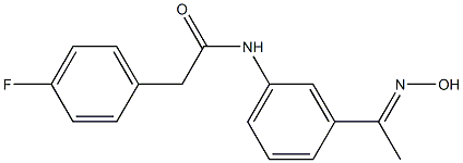 2-(4-fluorophenyl)-N-{3-[(1E)-N-hydroxyethanimidoyl]phenyl}acetamide Struktur