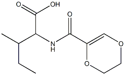 2-(5,6-dihydro-1,4-dioxin-2-ylformamido)-3-methylpentanoic acid Struktur