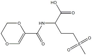 2-(5,6-dihydro-1,4-dioxin-2-ylformamido)-4-methanesulfonylbutanoic acid Struktur