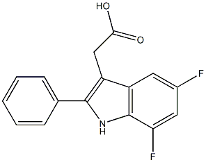 2-(5,7-difluoro-2-phenyl-1H-indol-3-yl)acetic acid Struktur