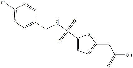 2-(5-{[(4-chlorophenyl)methyl]sulfamoyl}thiophen-2-yl)acetic acid Struktur