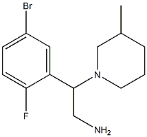 2-(5-bromo-2-fluorophenyl)-2-(3-methylpiperidin-1-yl)ethanamine Struktur