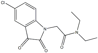 2-(5-chloro-2,3-dioxo-2,3-dihydro-1H-indol-1-yl)-N,N-diethylacetamide Struktur