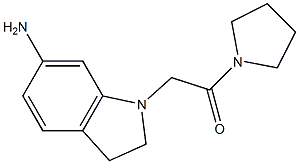 2-(6-amino-2,3-dihydro-1H-indol-1-yl)-1-(pyrrolidin-1-yl)ethan-1-one Struktur