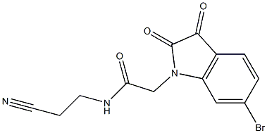 2-(6-bromo-2,3-dioxo-2,3-dihydro-1H-indol-1-yl)-N-(2-cyanoethyl)acetamide Struktur