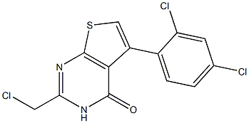 2-(chloromethyl)-5-(2,4-dichlorophenyl)-3H,4H-thieno[2,3-d]pyrimidin-4-one Struktur