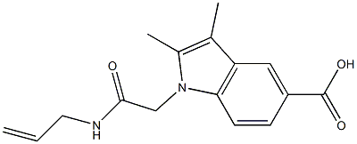 2,3-dimethyl-1-[(prop-2-en-1-ylcarbamoyl)methyl]-1H-indole-5-carboxylic acid Struktur