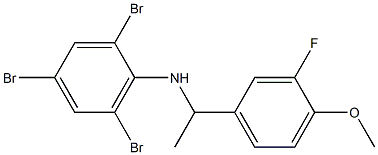 2,4,6-tribromo-N-[1-(3-fluoro-4-methoxyphenyl)ethyl]aniline Struktur