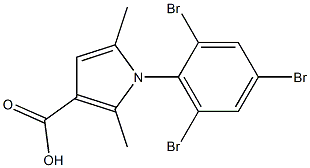 2,5-dimethyl-1-(2,4,6-tribromophenyl)-1H-pyrrole-3-carboxylic acid Struktur