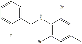 2,6-dibromo-N-[(2-fluorophenyl)methyl]-4-methylaniline Struktur