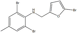 2,6-dibromo-N-[(5-bromofuran-2-yl)methyl]-4-methylaniline Struktur