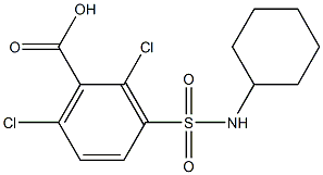 2,6-dichloro-3-(cyclohexylsulfamoyl)benzoic acid Struktur