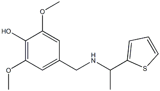 2,6-dimethoxy-4-({[1-(thiophen-2-yl)ethyl]amino}methyl)phenol Struktur