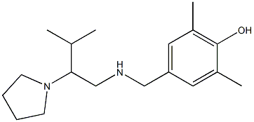 2,6-dimethyl-4-({[3-methyl-2-(pyrrolidin-1-yl)butyl]amino}methyl)phenol Struktur