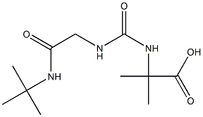 2-[({[2-(tert-butylamino)-2-oxoethyl]amino}carbonyl)amino]-2-methylpropanoic acid Struktur