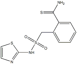 2-[(1,3-thiazol-2-ylsulfamoyl)methyl]benzene-1-carbothioamide Struktur