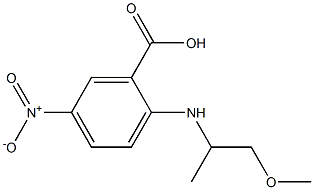 2-[(1-methoxypropan-2-yl)amino]-5-nitrobenzoic acid Struktur