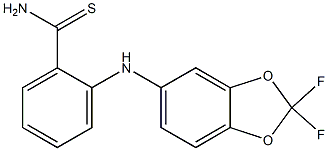 2-[(2,2-difluoro-2H-1,3-benzodioxol-5-yl)amino]benzene-1-carbothioamide Struktur