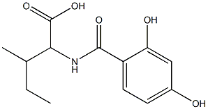 2-[(2,4-dihydroxybenzoyl)amino]-3-methylpentanoic acid Struktur