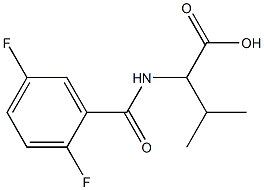 2-[(2,5-difluorobenzoyl)amino]-3-methylbutanoic acid Struktur