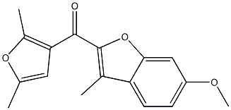 2-[(2,5-dimethylfuran-3-yl)carbonyl]-6-methoxy-3-methyl-1-benzofuran Struktur