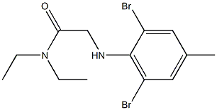 2-[(2,6-dibromo-4-methylphenyl)amino]-N,N-diethylacetamide Struktur