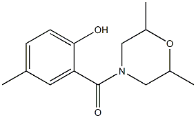 2-[(2,6-dimethylmorpholin-4-yl)carbonyl]-4-methylphenol Struktur