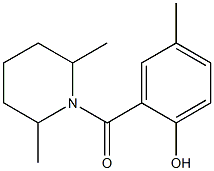 2-[(2,6-dimethylpiperidin-1-yl)carbonyl]-4-methylphenol Struktur