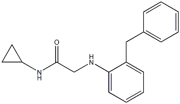 2-[(2-benzylphenyl)amino]-N-cyclopropylacetamide Struktur