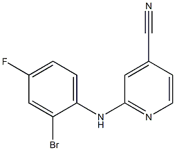 2-[(2-bromo-4-fluorophenyl)amino]pyridine-4-carbonitrile Struktur