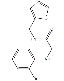 2-[(2-bromo-4-methylphenyl)amino]-N-(furan-2-ylmethyl)propanamide Struktur