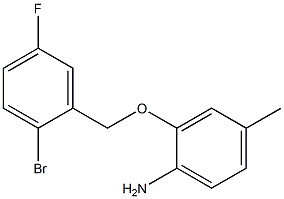 2-[(2-bromo-5-fluorobenzyl)oxy]-4-methylaniline Struktur