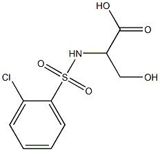 2-[(2-chlorobenzene)sulfonamido]-3-hydroxypropanoic acid Struktur