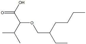 2-[(2-ethylhexyl)oxy]-3-methylbutanoic acid Struktur