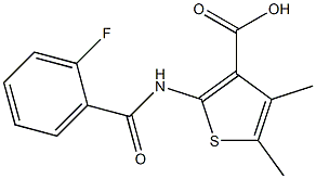 2-[(2-fluorobenzoyl)amino]-4,5-dimethylthiophene-3-carboxylic acid Struktur