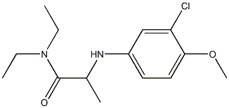 2-[(3-chloro-4-methoxyphenyl)amino]-N,N-diethylpropanamide Struktur