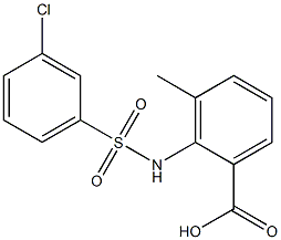 2-[(3-chlorobenzene)sulfonamido]-3-methylbenzoic acid Struktur