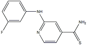 2-[(3-fluorophenyl)amino]pyridine-4-carbothioamide Struktur