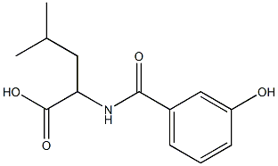 2-[(3-hydroxybenzoyl)amino]-4-methylpentanoic acid Struktur