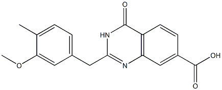 2-[(3-methoxy-4-methylphenyl)methyl]-4-oxo-3,4-dihydroquinazoline-7-carboxylic acid Struktur