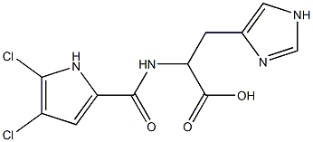 2-[(4,5-dichloro-1H-pyrrol-2-yl)formamido]-3-(1H-imidazol-4-yl)propanoic acid Struktur