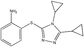 2-[(4,5-dicyclopropyl-4H-1,2,4-triazol-3-yl)sulfanyl]aniline Struktur