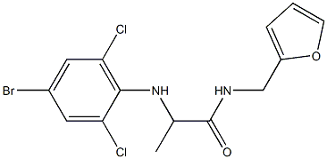 2-[(4-bromo-2,6-dichlorophenyl)amino]-N-(furan-2-ylmethyl)propanamide Struktur