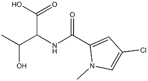 2-[(4-chloro-1-methyl-1H-pyrrol-2-yl)formamido]-3-hydroxybutanoic acid Struktur