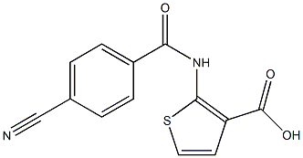 2-[(4-cyanobenzoyl)amino]thiophene-3-carboxylic acid Struktur