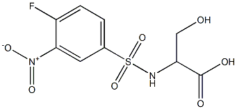 2-[(4-fluoro-3-nitrobenzene)sulfonamido]-3-hydroxypropanoic acid Struktur