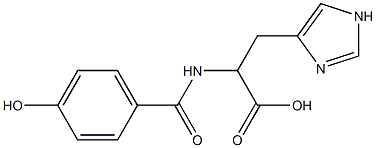 2-[(4-hydroxyphenyl)formamido]-3-(1H-imidazol-4-yl)propanoic acid Struktur