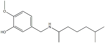 2-methoxy-5-{[(6-methylheptan-2-yl)amino]methyl}phenol Struktur