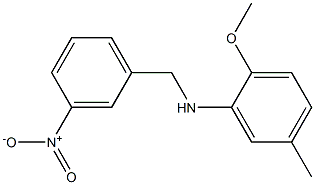 2-methoxy-5-methyl-N-[(3-nitrophenyl)methyl]aniline Struktur