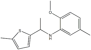 2-methoxy-5-methyl-N-[1-(5-methylthiophen-2-yl)ethyl]aniline Struktur